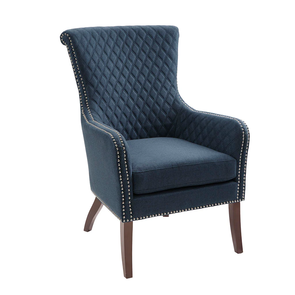 Heston Quilted Back Arm Chair with Nailhead Trim - Image 7