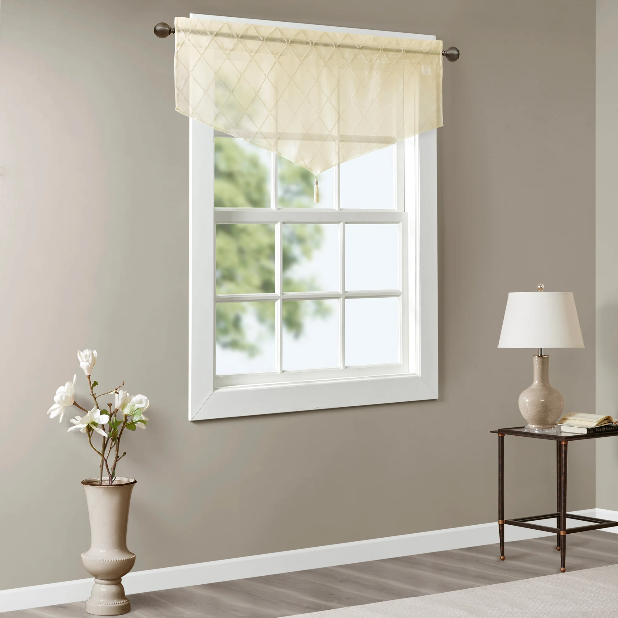 Irina Diamond Sheer Embroidered Waterfall Valance - Image 29