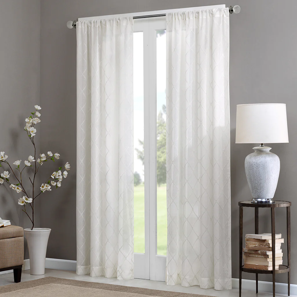 Irina Diamond Sheer Window Curtain Panel - Image 11