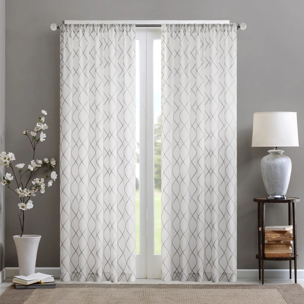 Irina Diamond Sheer Window Curtain Panel - Image 14