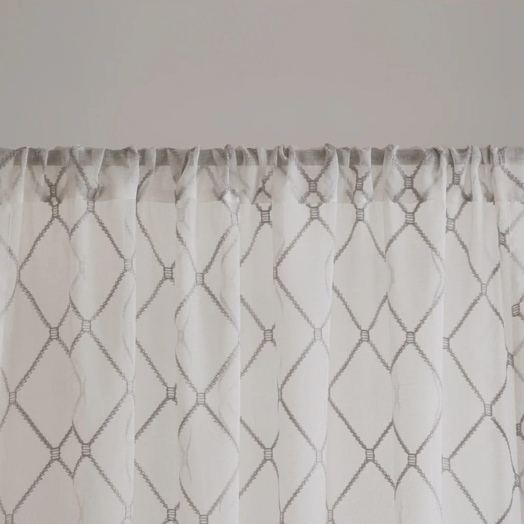 Irina Diamond Sheer Window Curtain Panel - Image 17