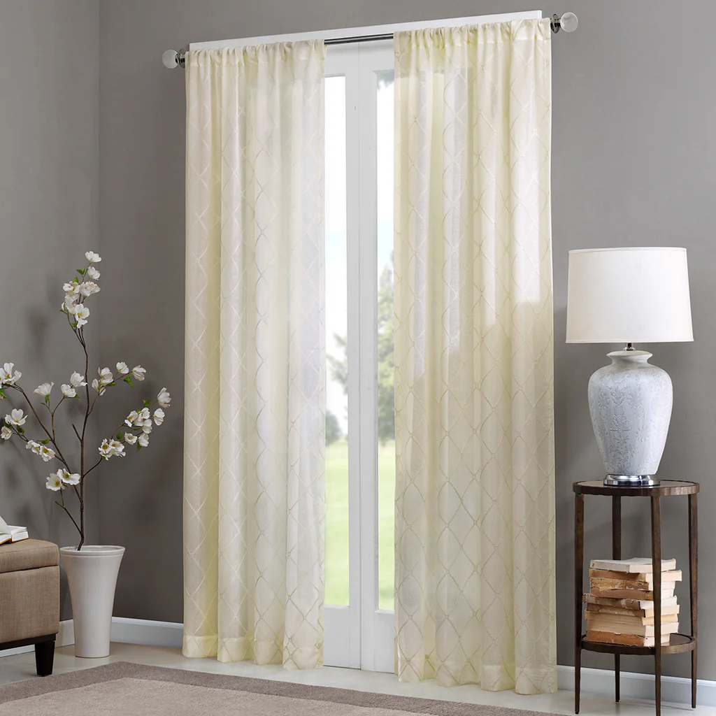 Irina Diamond Sheer Window Curtain Panel - Image 2