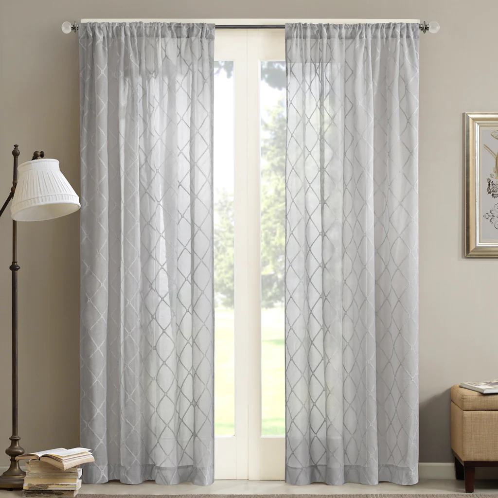Irina Diamond Sheer Window Curtain Panel - Image 7