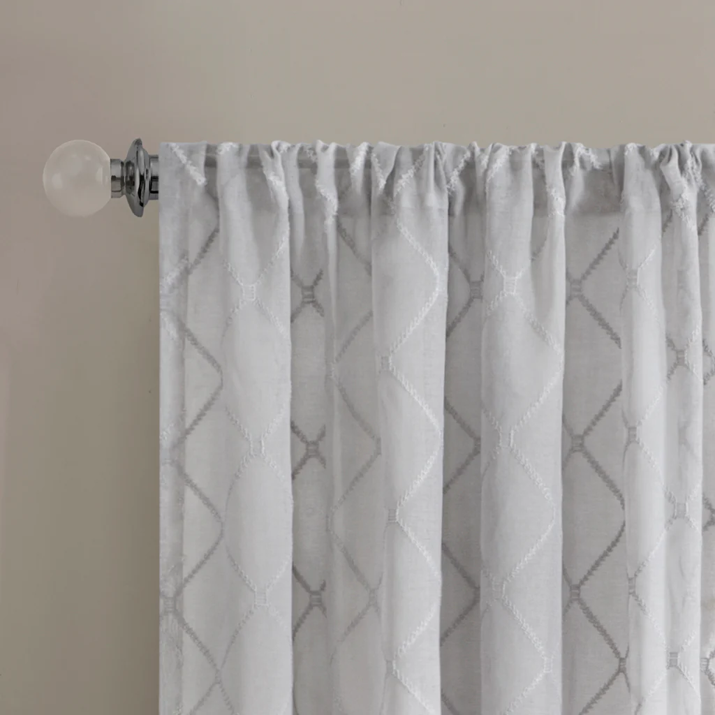 Irina Diamond Sheer Window Curtain Panel - Image 9
