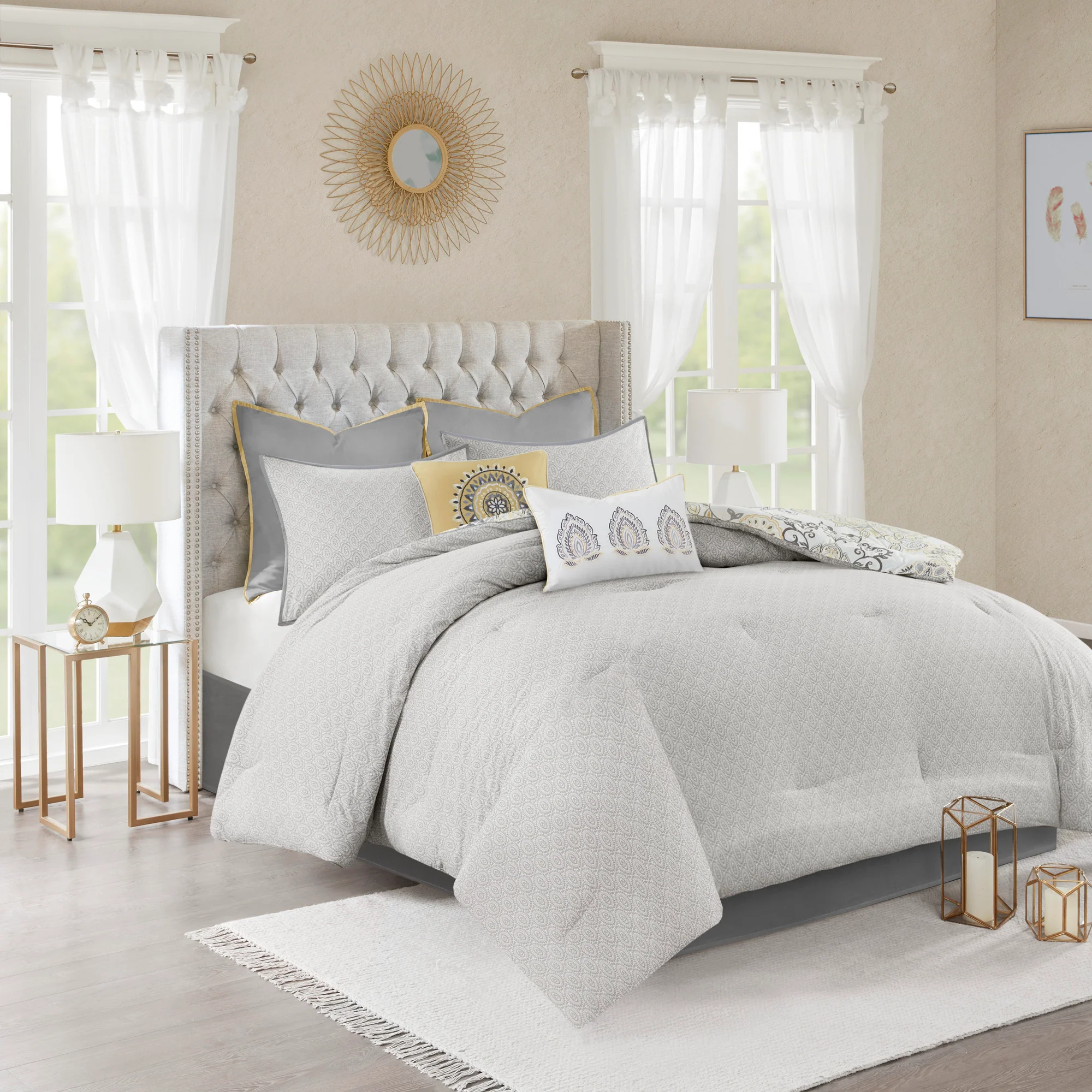 Isla 8-Piece Cotton Floral Printed Reversible Comforter Set - Image 25