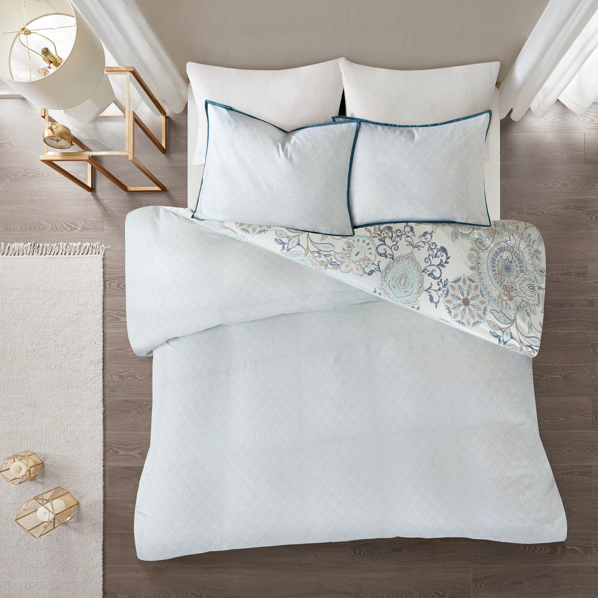 Isla 8-Piece Cotton Floral Printed Reversible Comforter Set - Image 26
