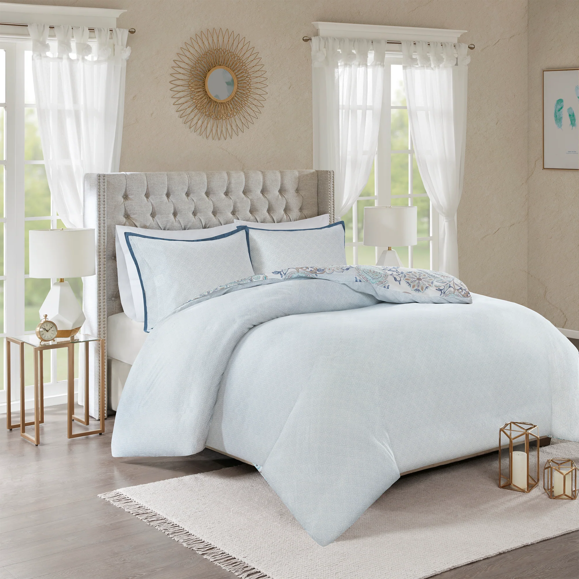 Isla 8-Piece Cotton Floral Printed Reversible Comforter Set - Image 28