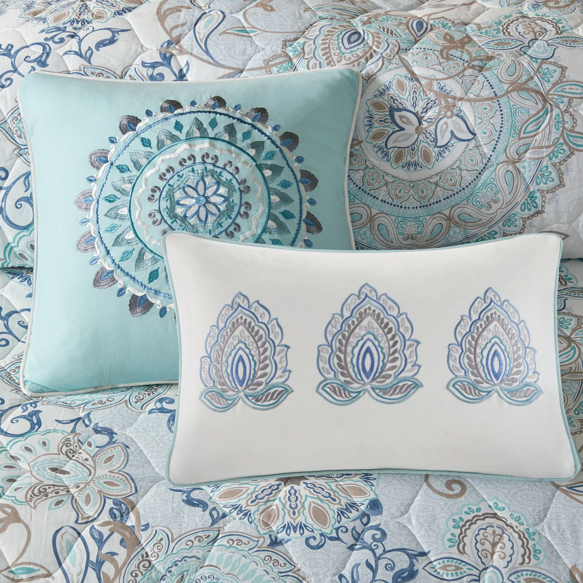 Isla 8-Piece Cotton Floral Printed Reversible Comforter Set - Image 30