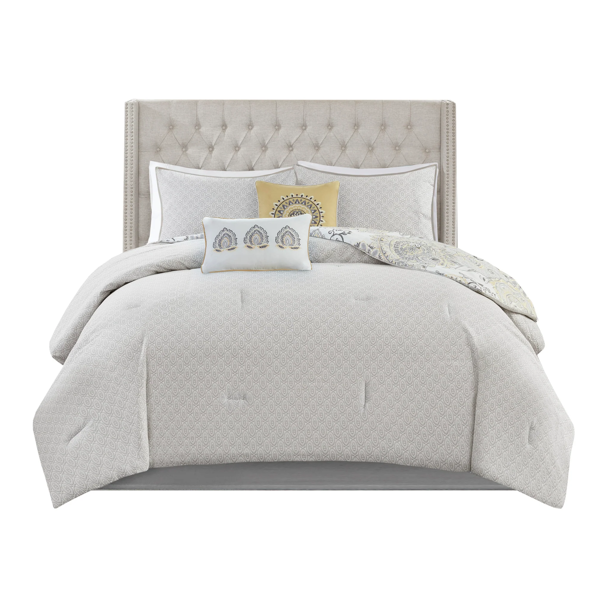 Isla 8-Piece Cotton Floral Printed Reversible Comforter Set - Image 34