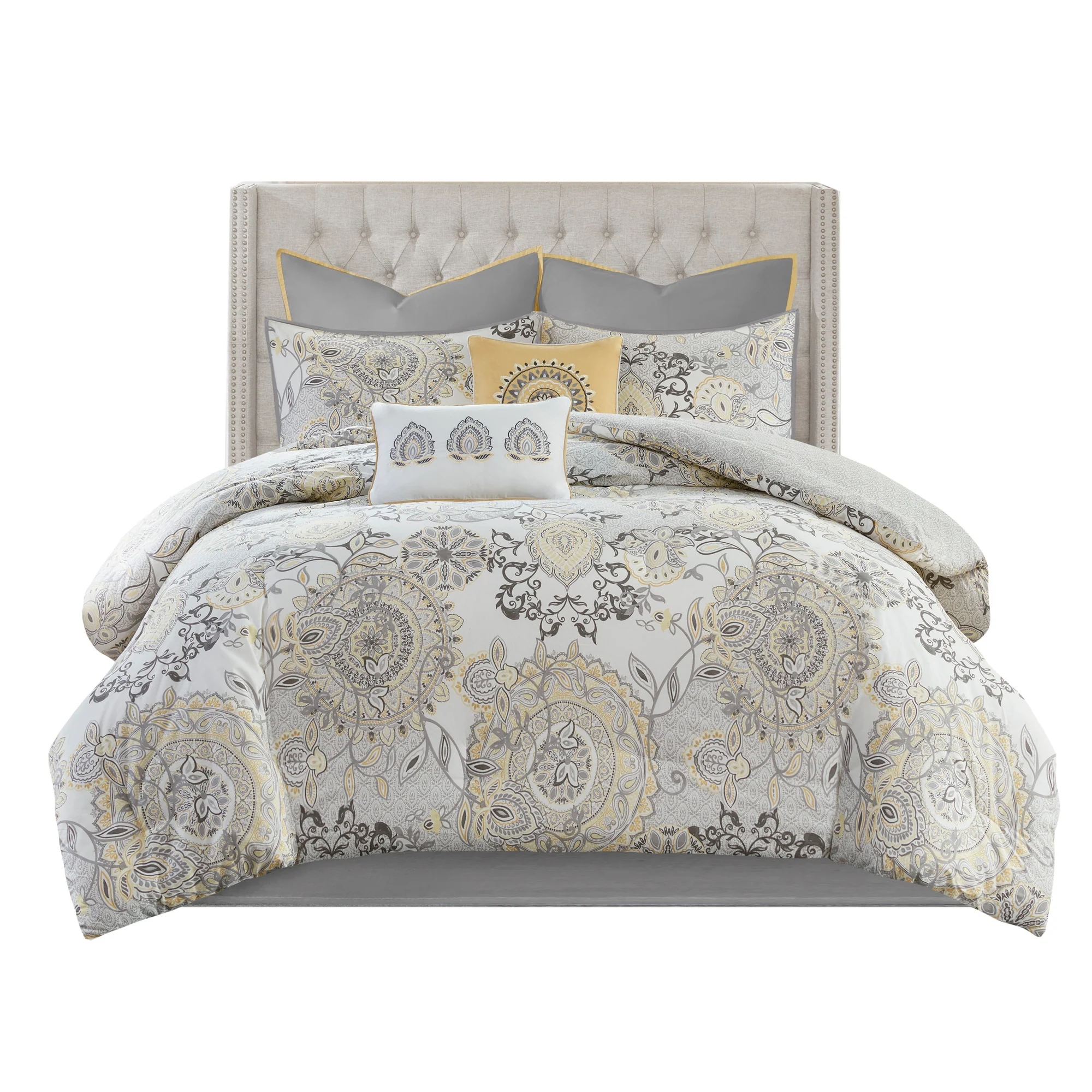 Isla 8-Piece Cotton Floral Printed Reversible Comforter Set - Image 38