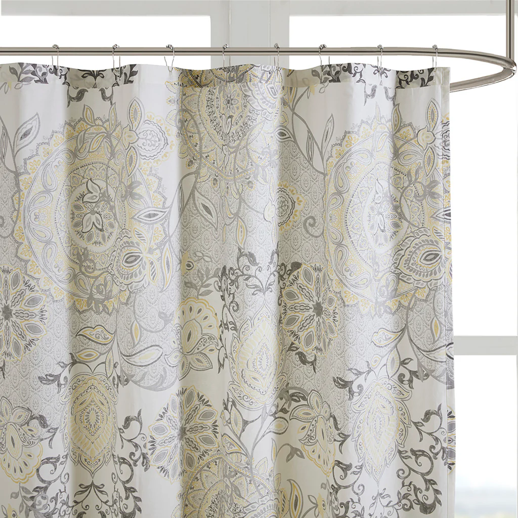 Isla Printed Cotton Shower Curtain - Image 10