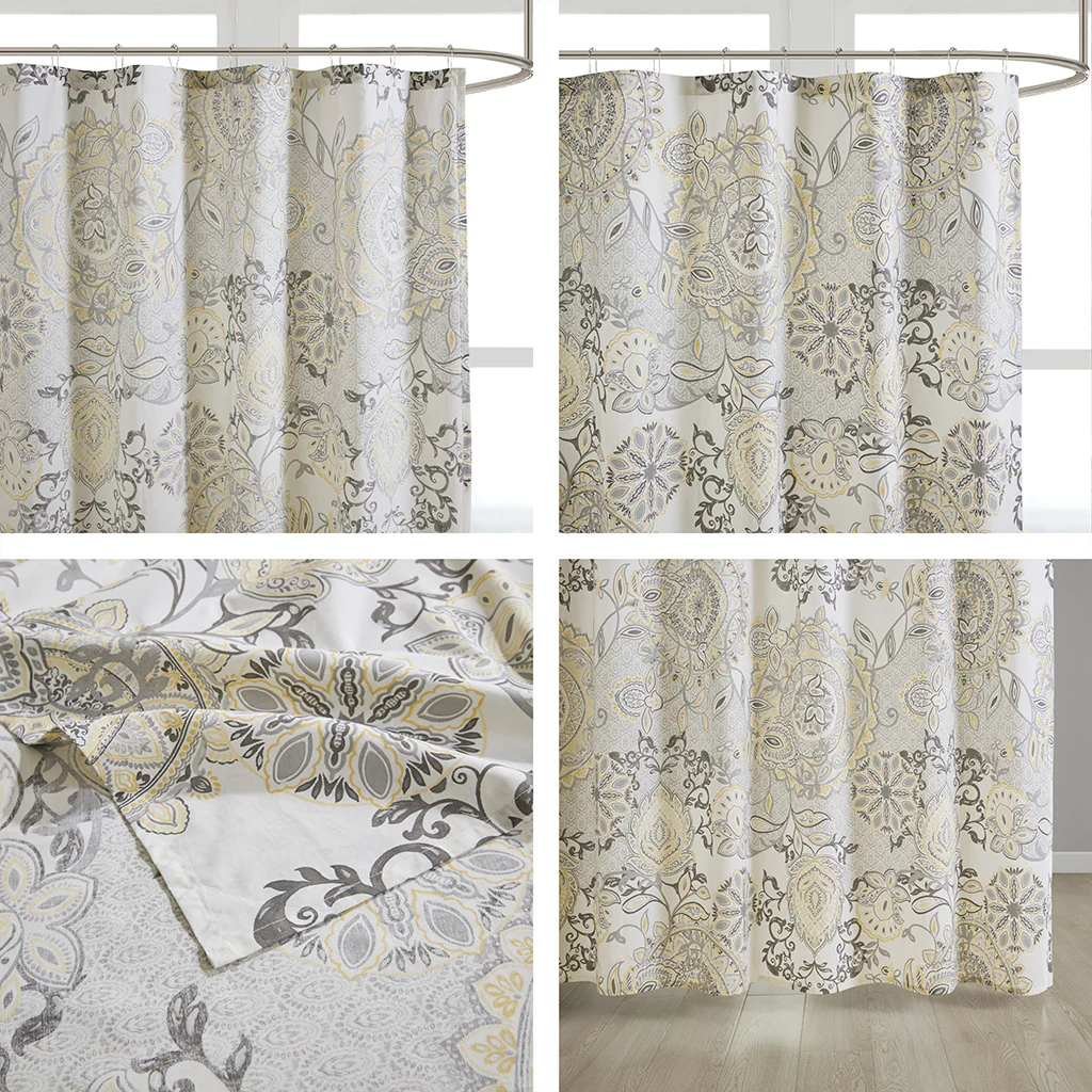 Isla Printed Cotton Shower Curtain - Image 13