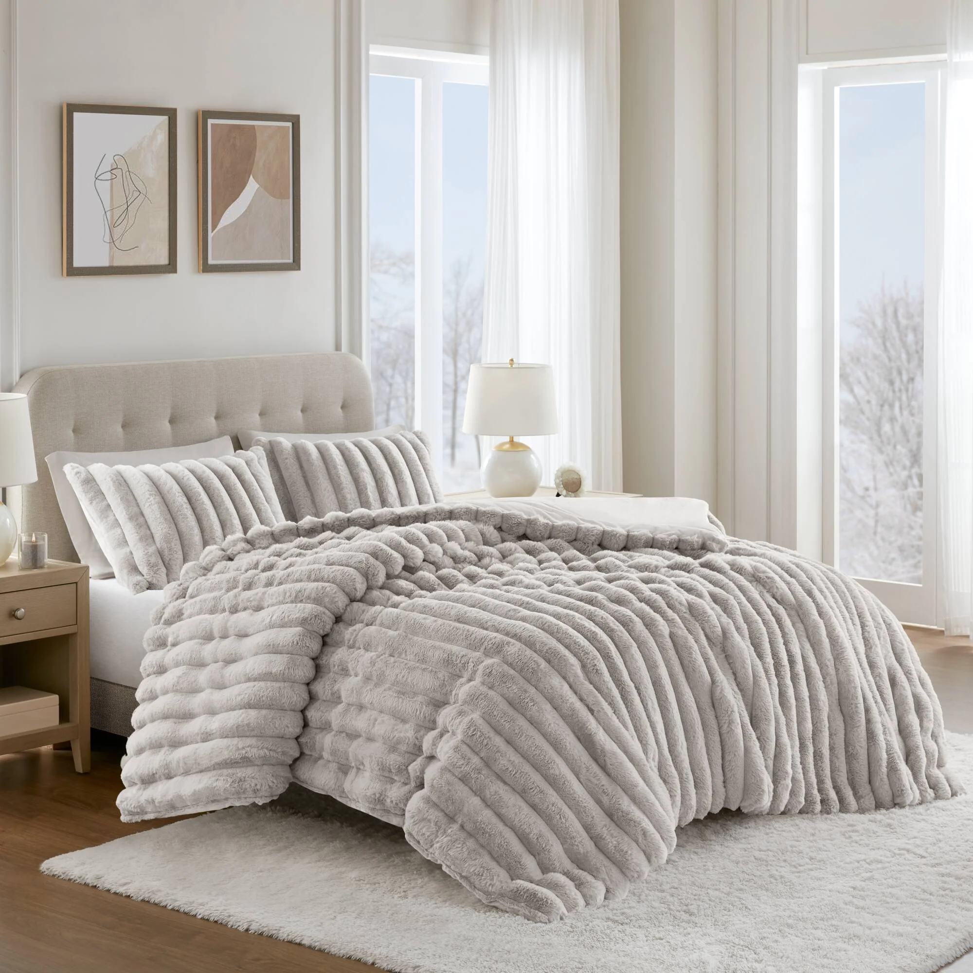 Jasmine Ultrasoft Faux Fur Ribbed Comforter Set - Image 45