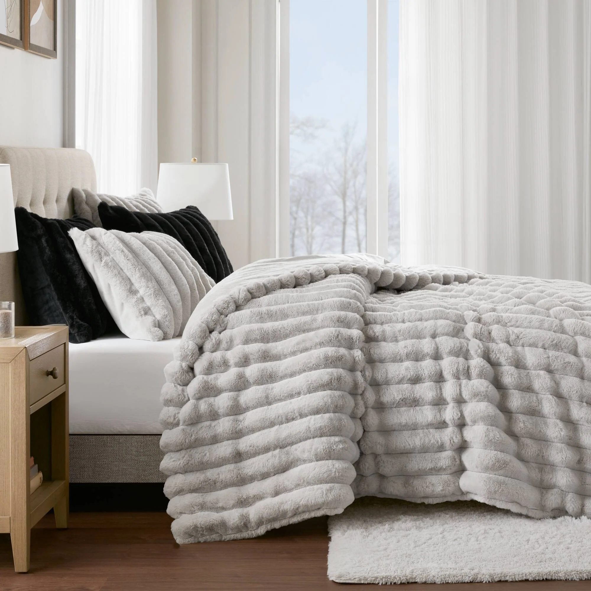 Jasmine Ultrasoft Faux Fur Ribbed Comforter Set - Image 47