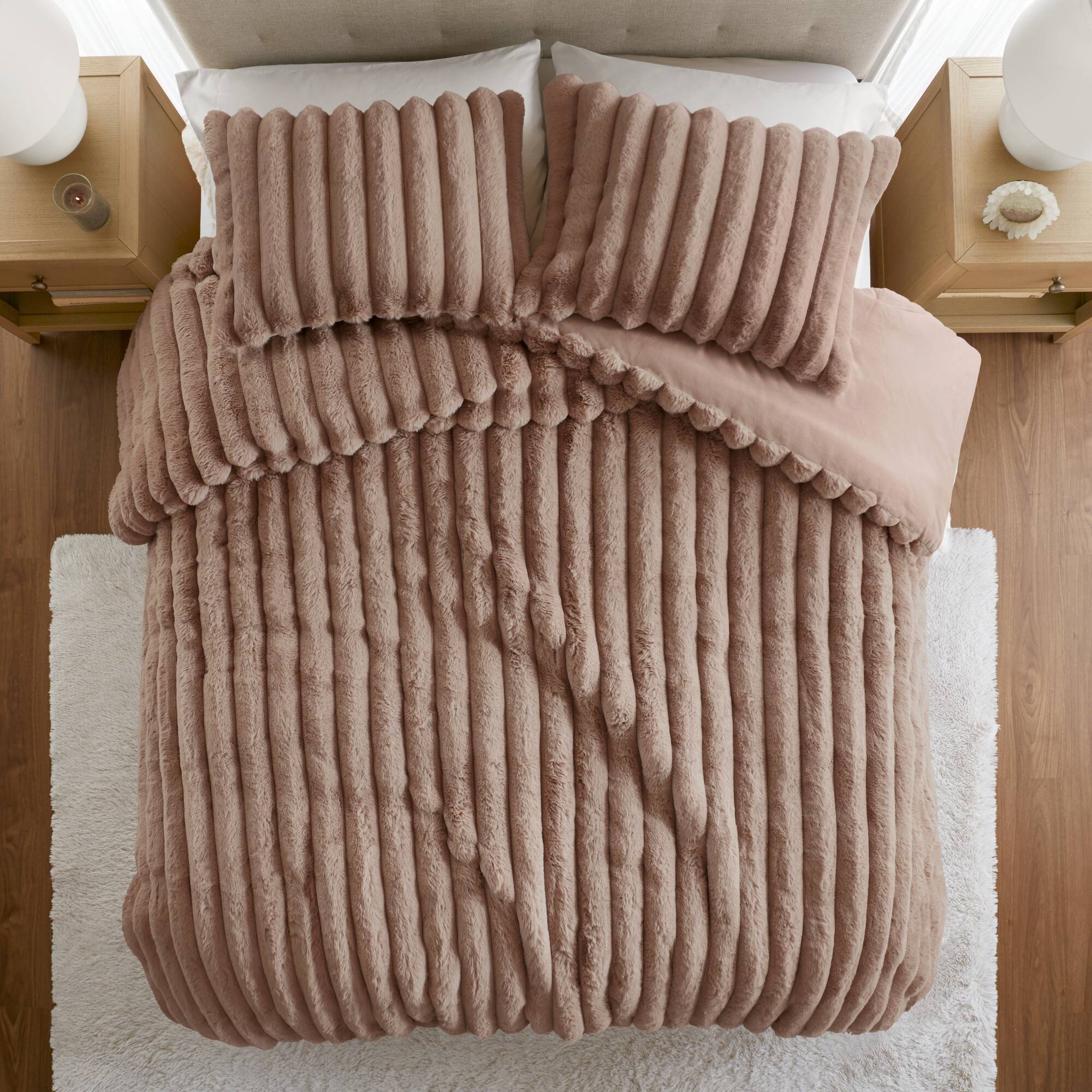 Jasmine Ultrasoft Faux Fur Ribbed Comforter Set - Image 58