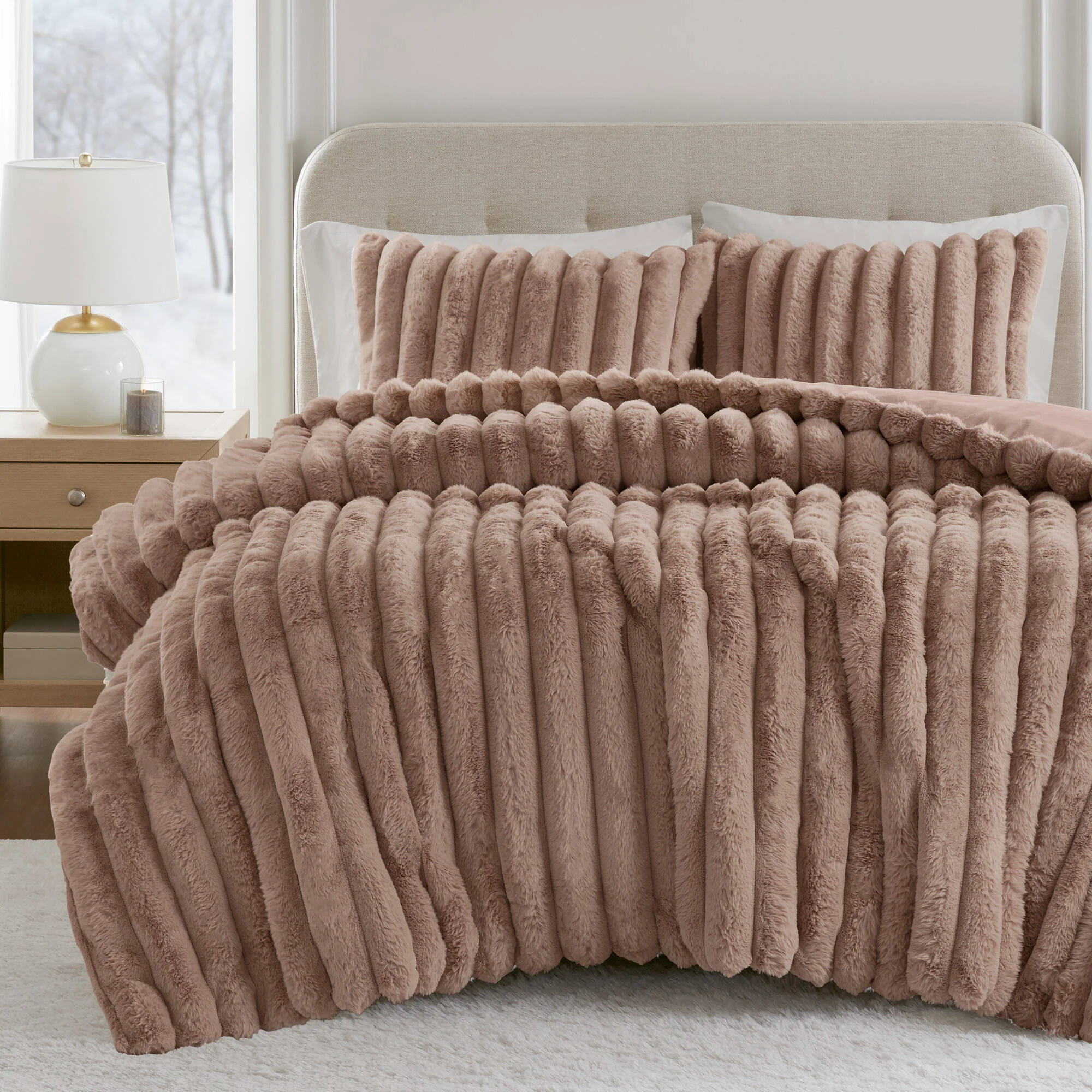 Jasmine Ultrasoft Faux Fur Ribbed Comforter Set - Image 59