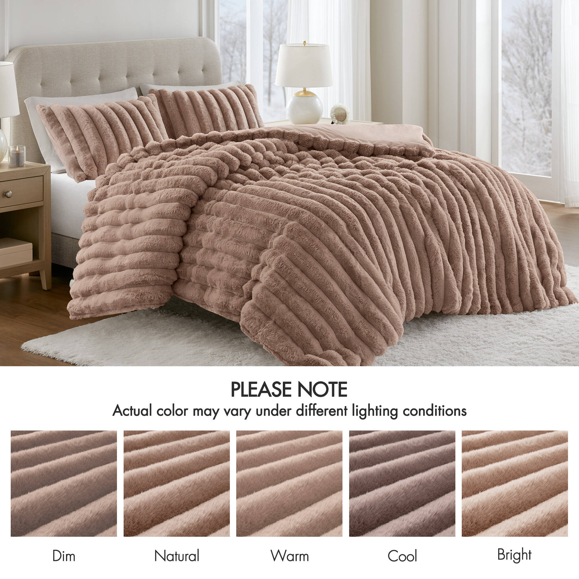 Jasmine Ultrasoft Faux Fur Ribbed Comforter Set - Image 66