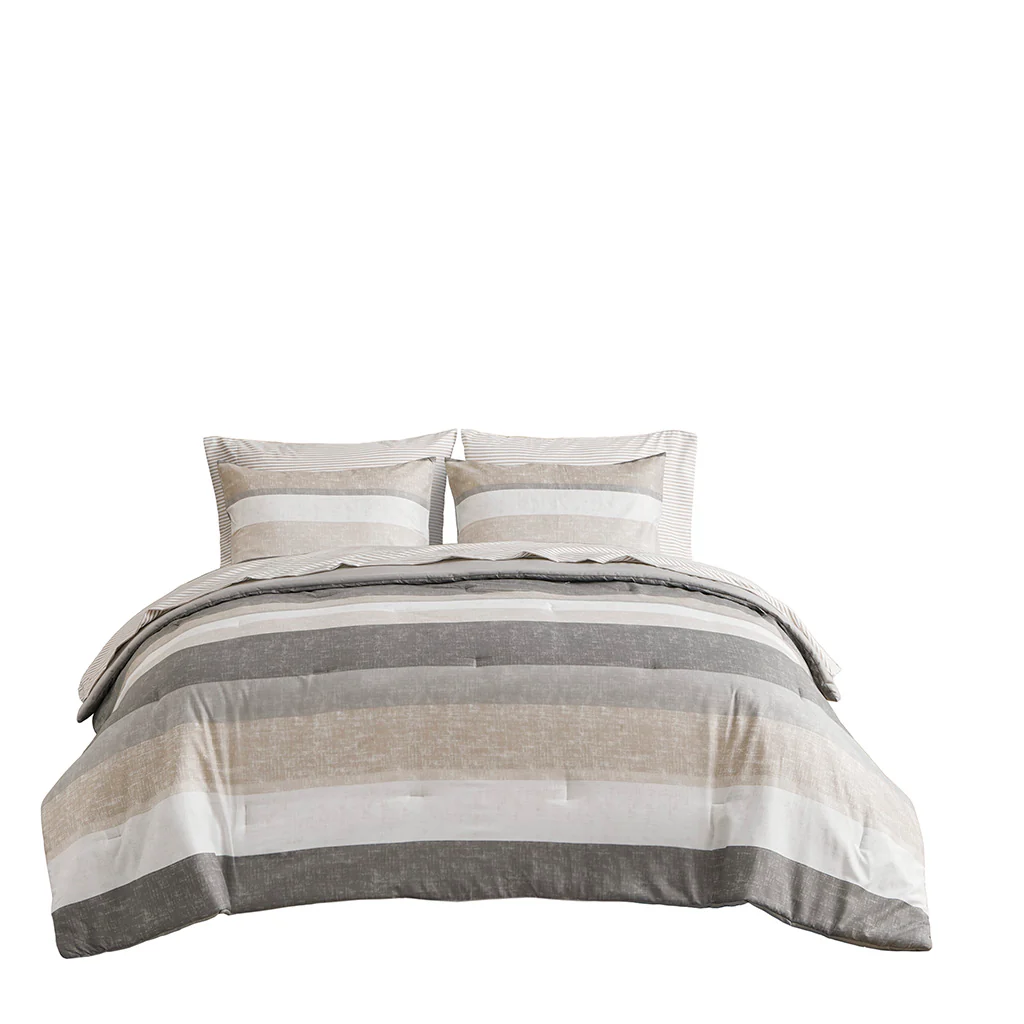 Jaxon Stripe Comforter Set with Bed Sheets - Image 10