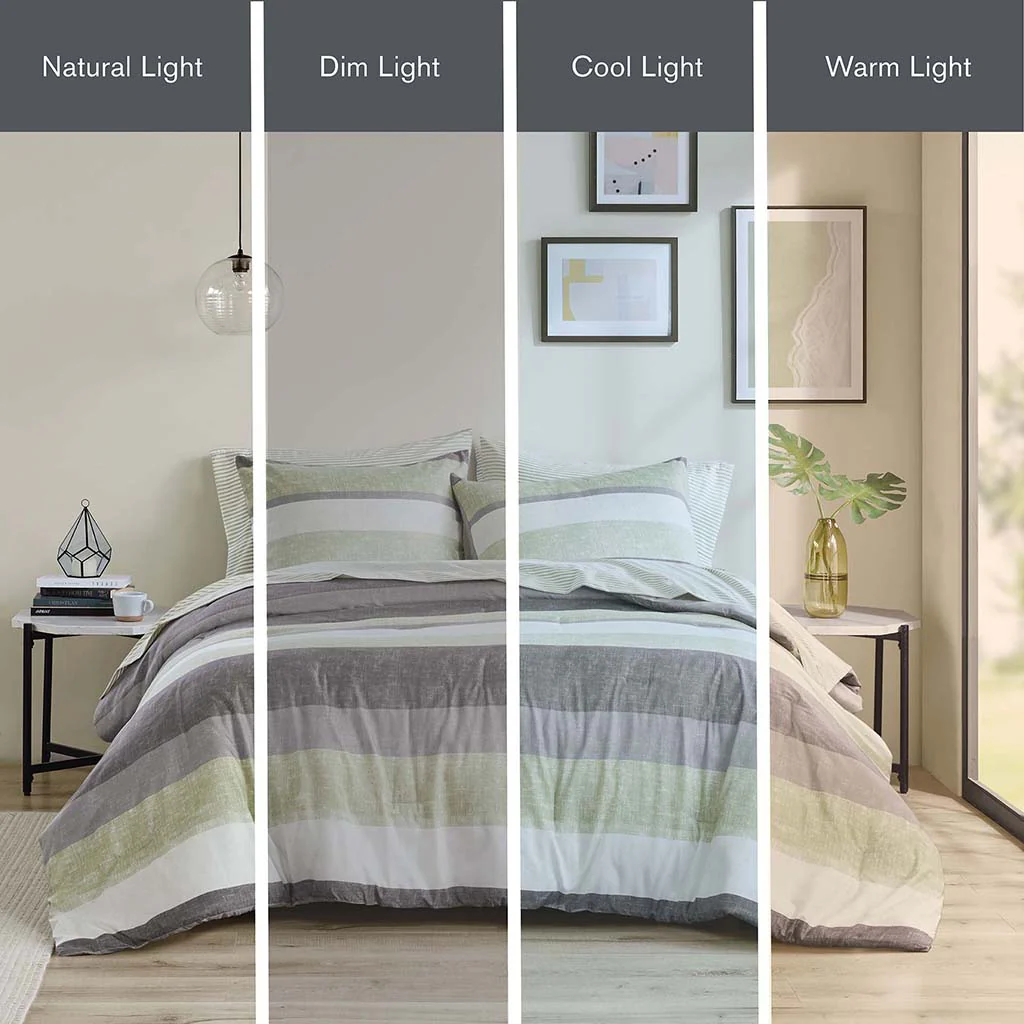 Jaxon Stripe Comforter Set with Bed Sheets - Image 12