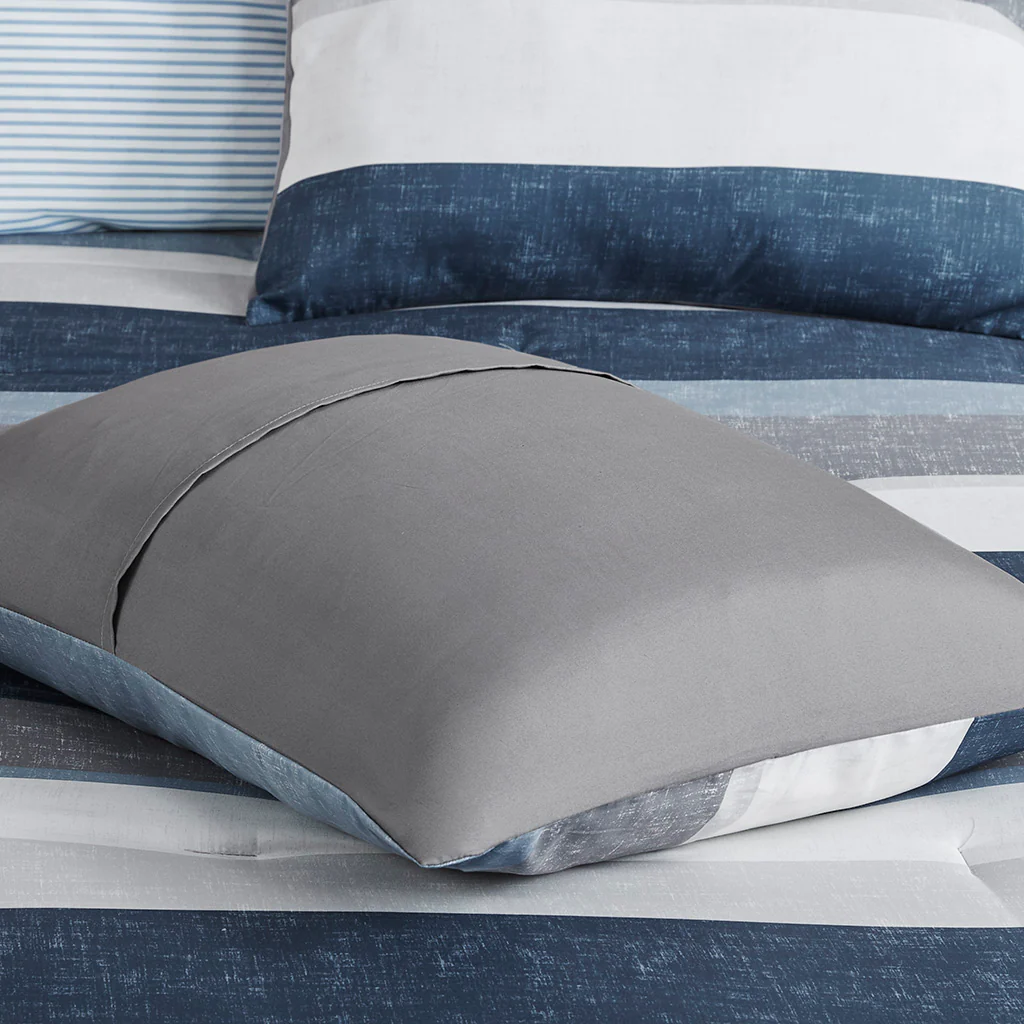 Jaxon Stripe Comforter Set with Bed Sheets - Image 30