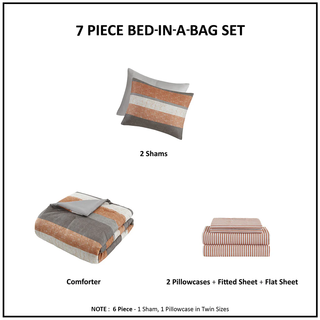 Jaxon Stripe Comforter Set with Bed Sheets - Image 34