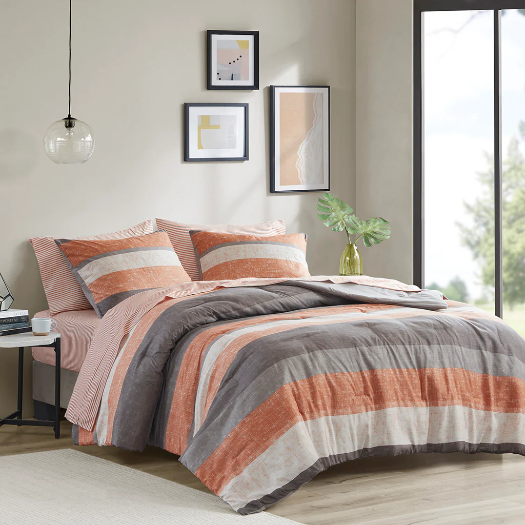 Jaxon Stripe Comforter Set with Bed Sheets - Image 39