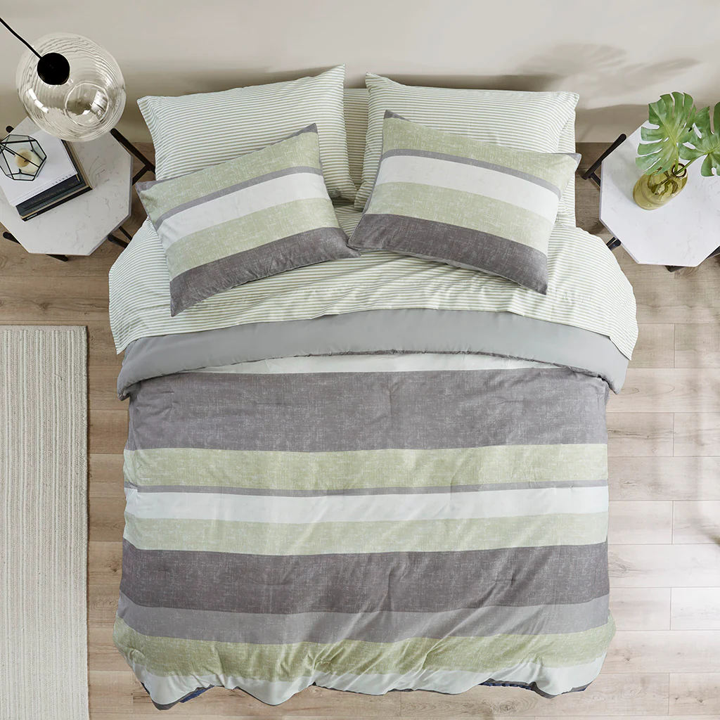 Jaxon Stripe Comforter Set with Bed Sheets - Image 43