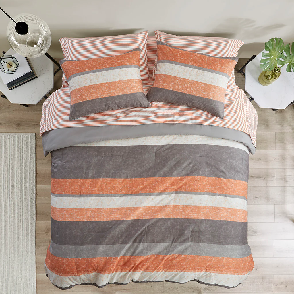 Jaxon Stripe Comforter Set with Bed Sheets - Image 44