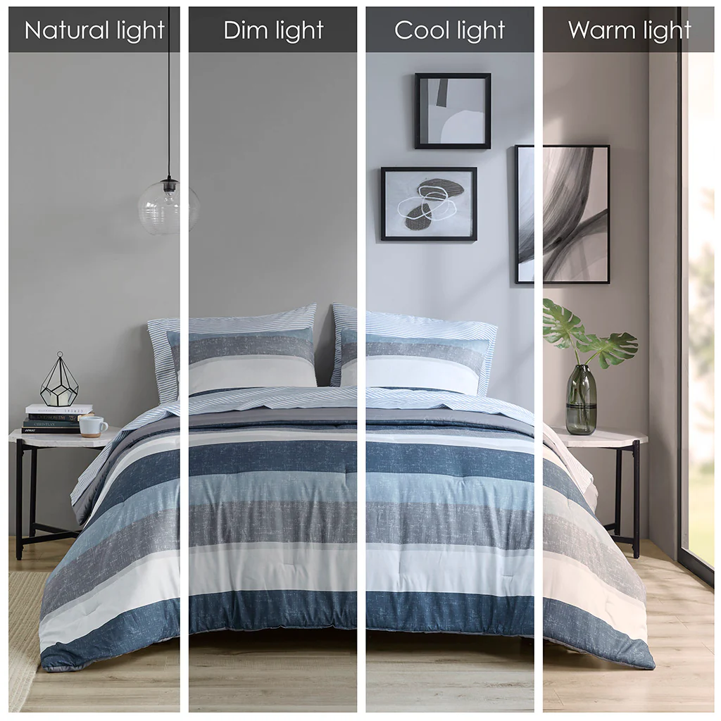 Jaxon Stripe Comforter Set with Bed Sheets - Image 45