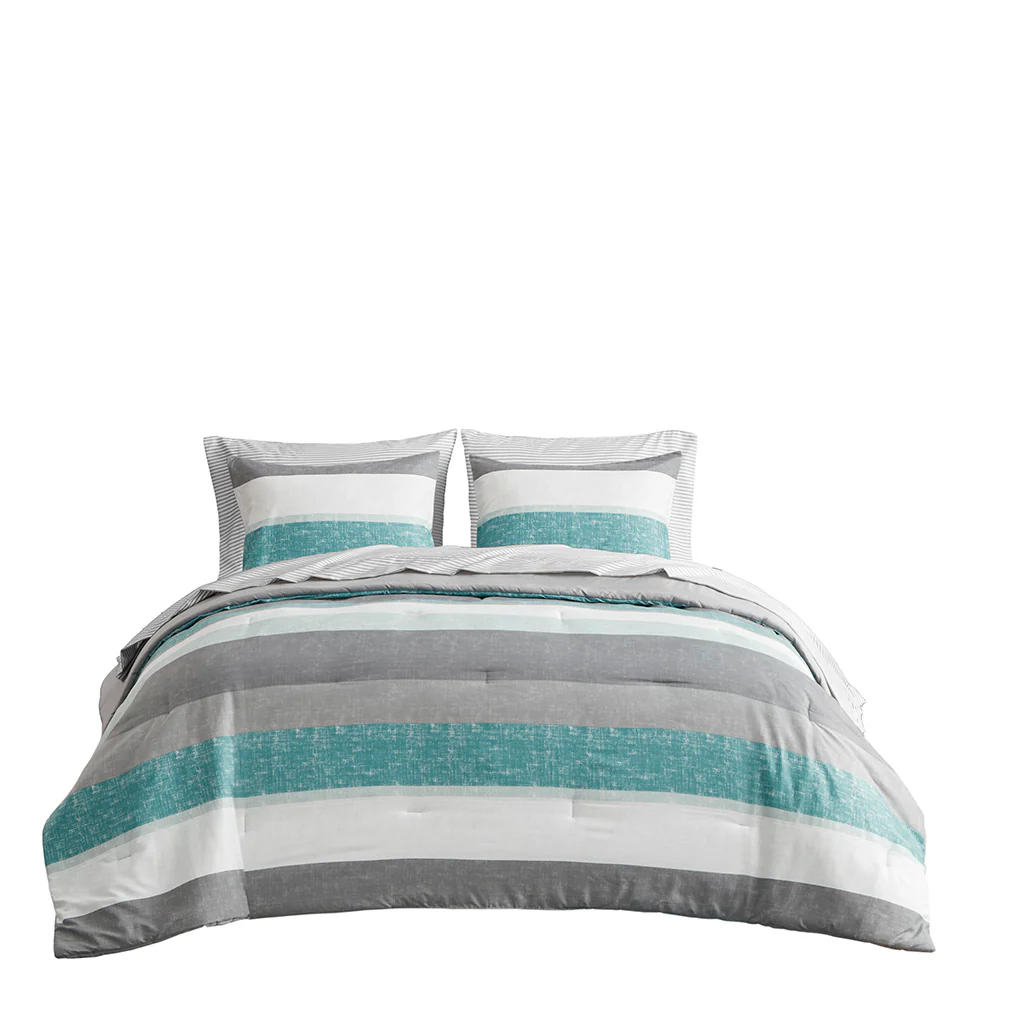 Jaxon Stripe Comforter Set with Bed Sheets - Image 6