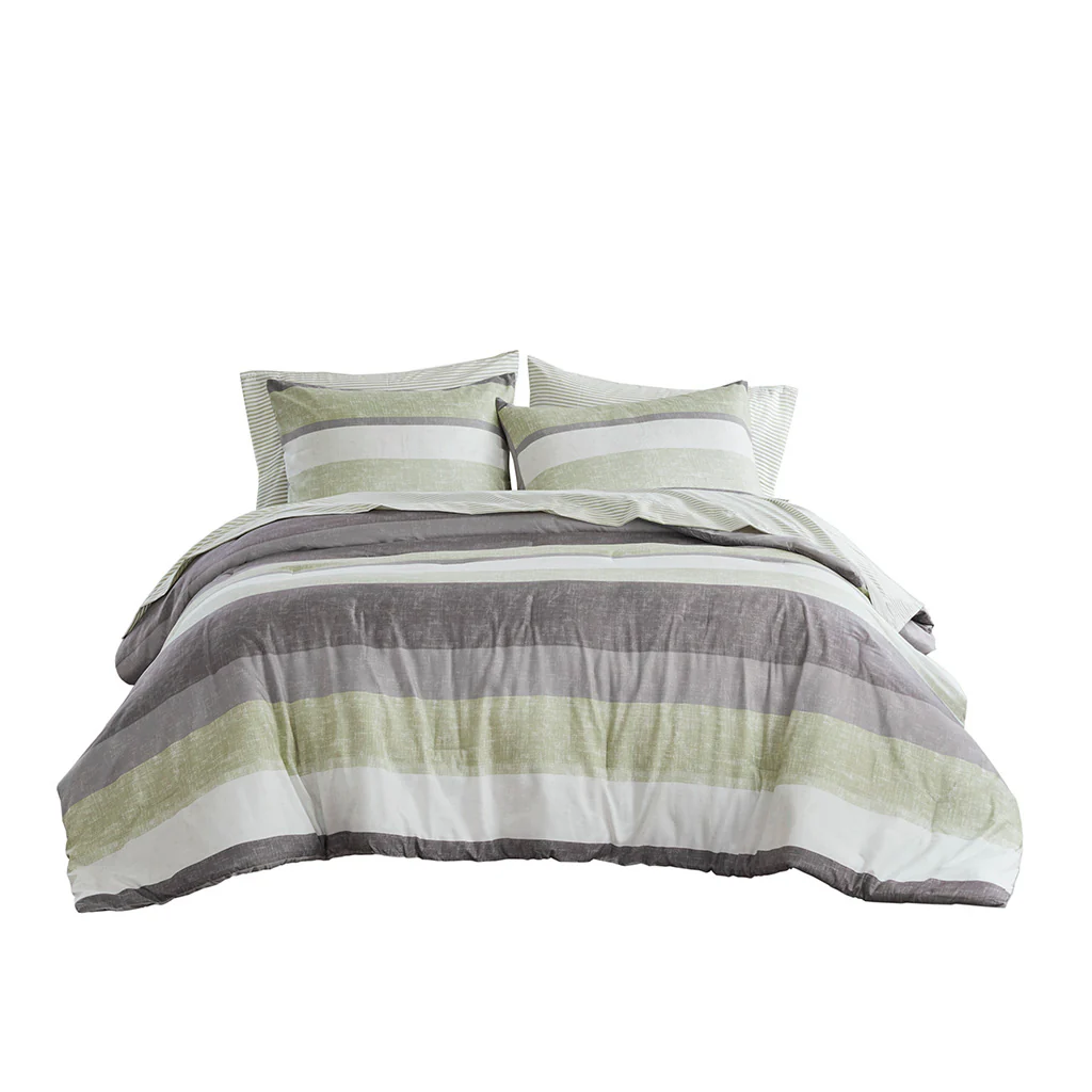Jaxon Stripe Comforter Set with Bed Sheets - Image 71