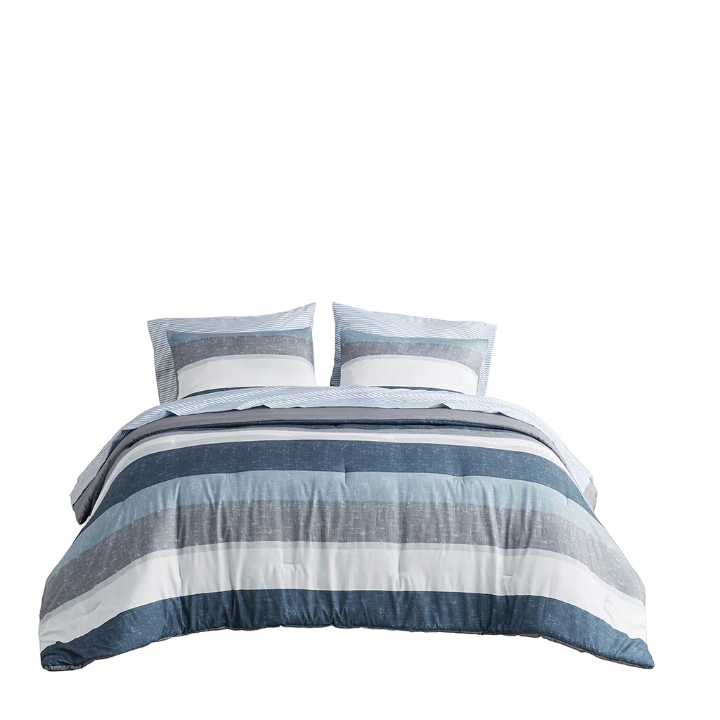 Jaxon Stripe Comforter Set with Bed Sheets - Image 73