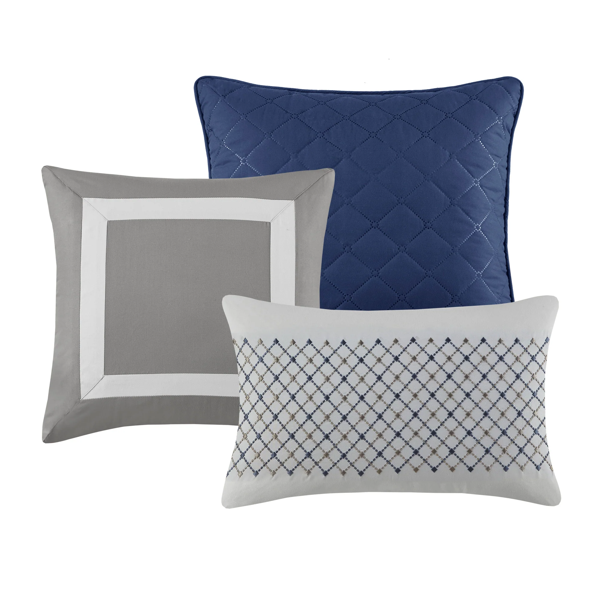 Jenson 7-Piece Color Block Stripe Comforter Set with Throw Pillows - Image 11