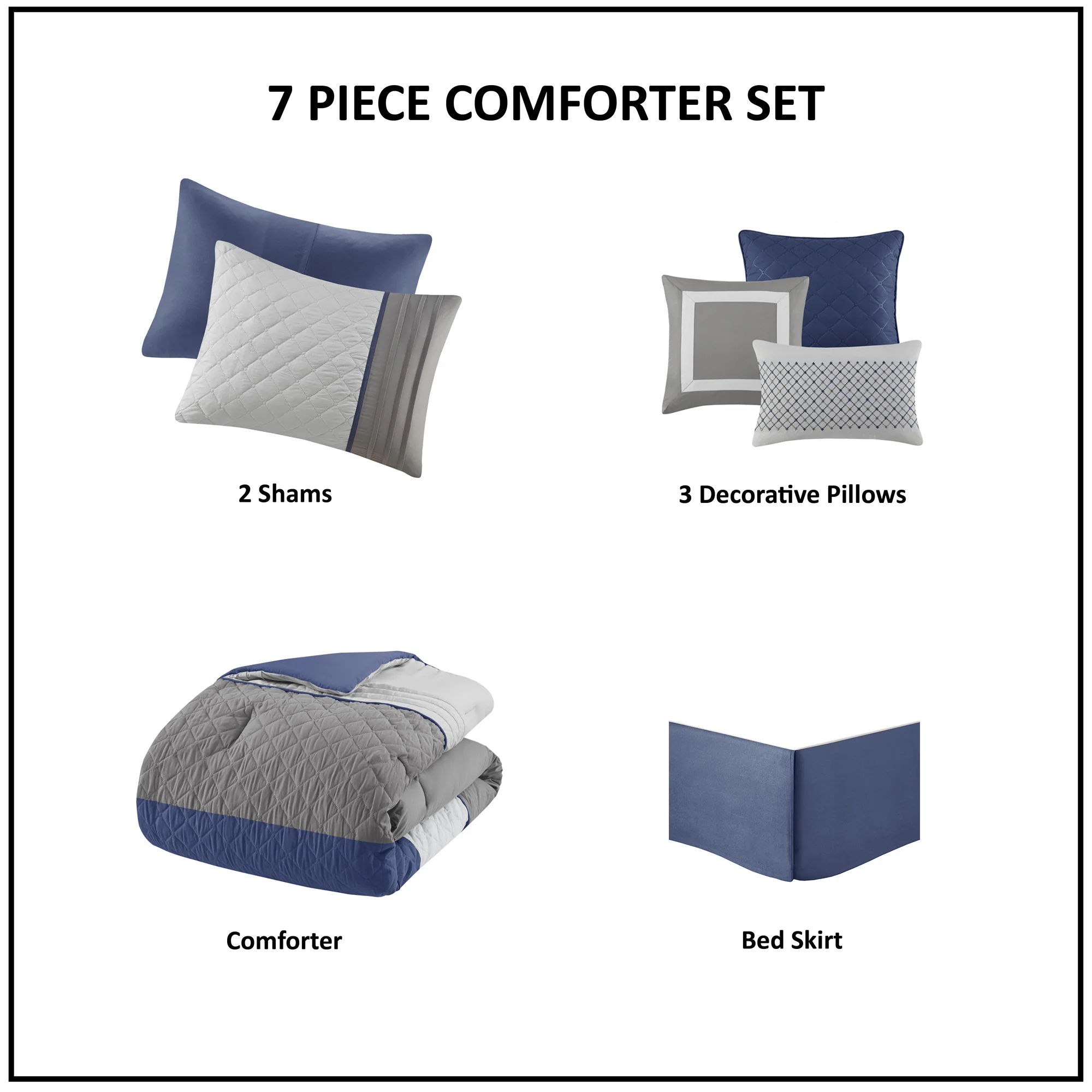 Jenson 7-Piece Color Block Stripe Comforter Set with Throw Pillows - Image 14