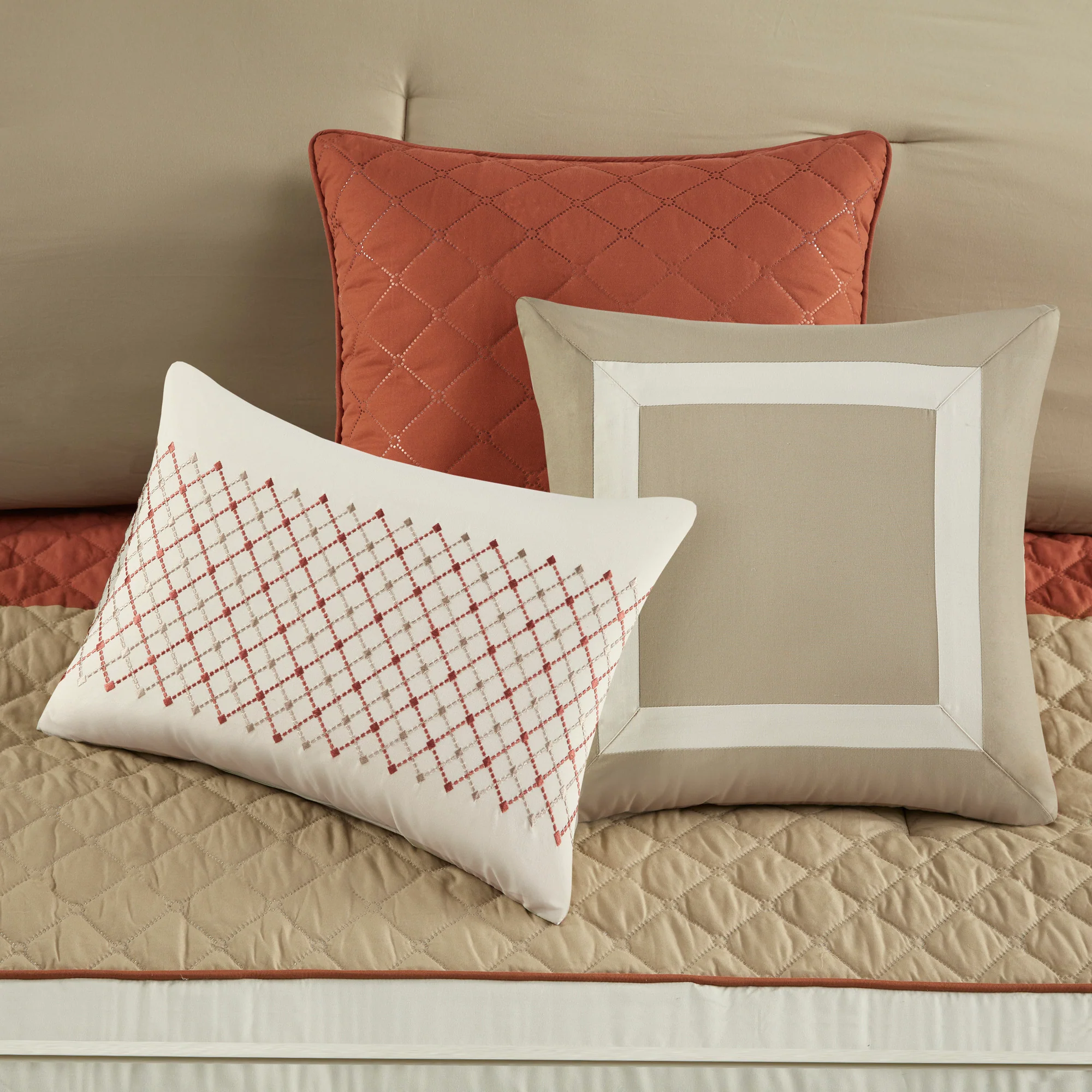 Jenson 7-Piece Color Block Stripe Comforter Set with Throw Pillows - Image 23