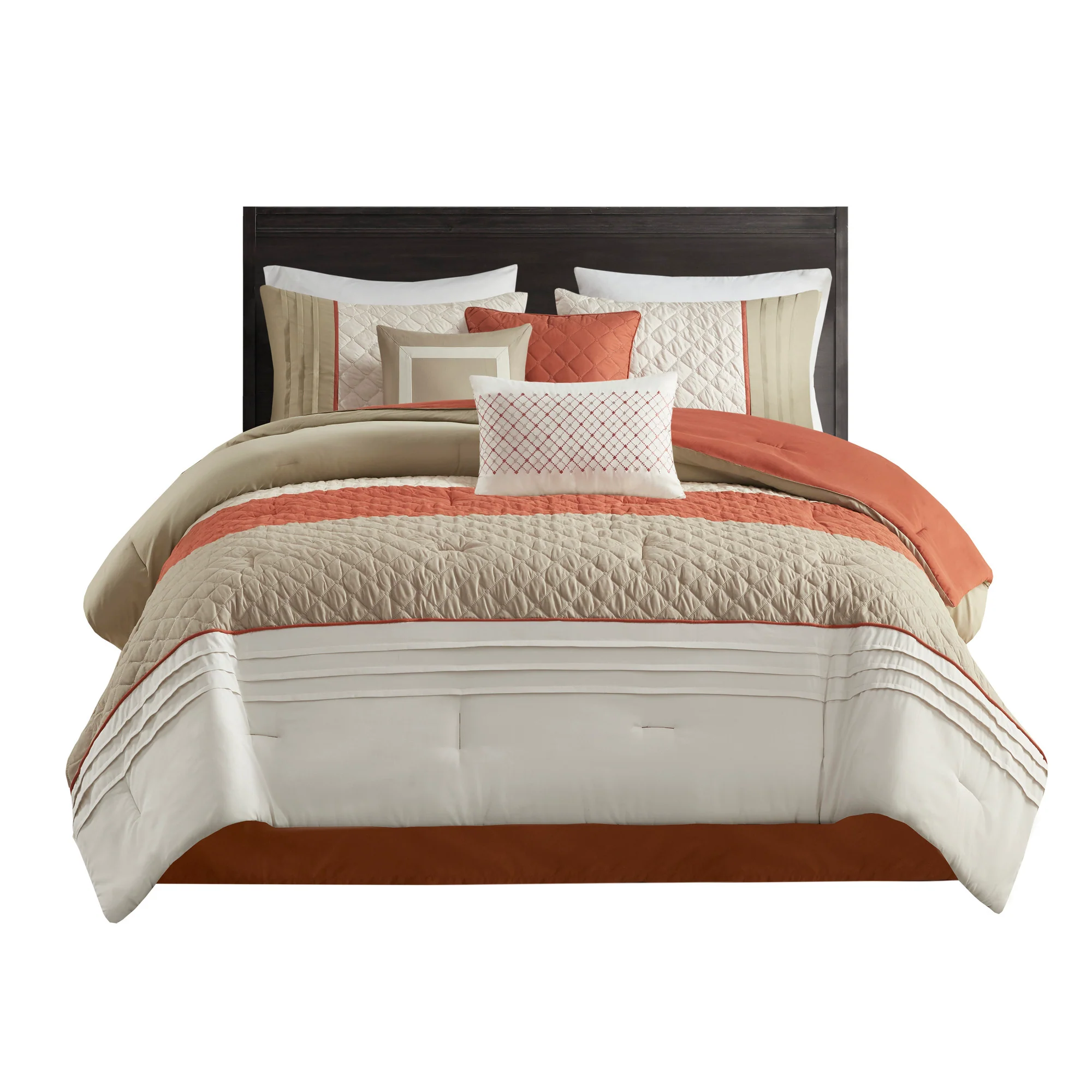 Jenson 7-Piece Color Block Stripe Comforter Set with Throw Pillows - Image 31