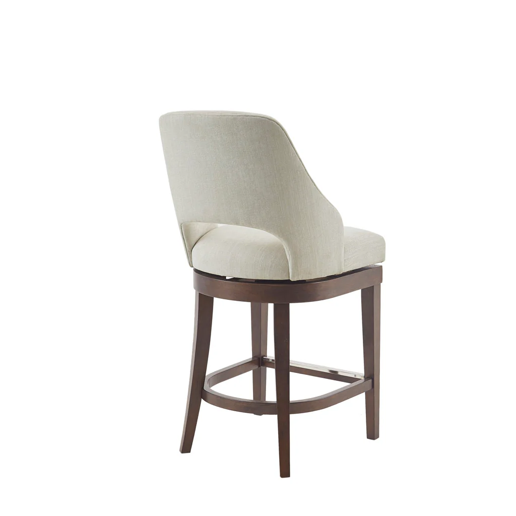 Jillian Upholstered Counter Stool with Cutout Back Design and Swivel Seat - Image 9