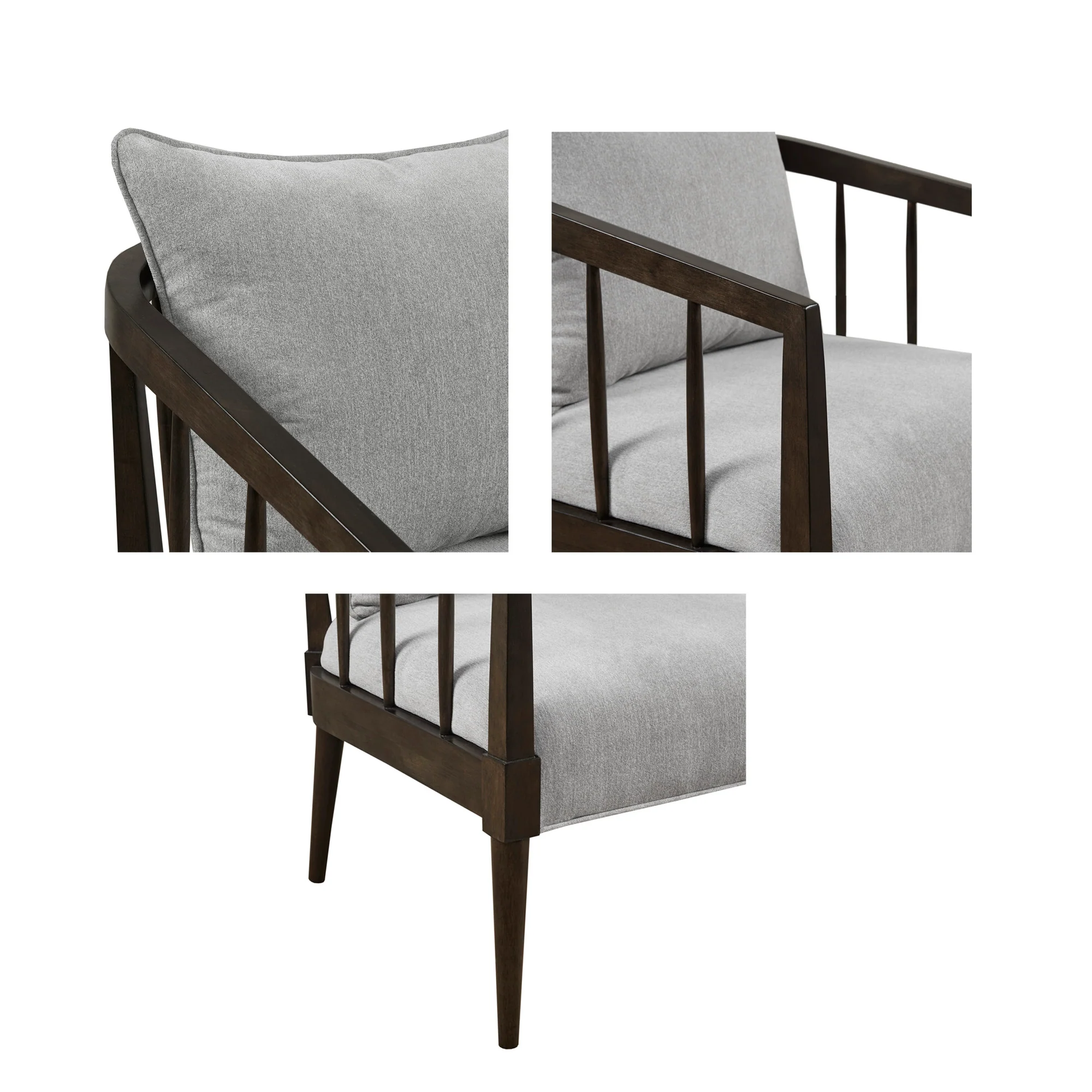Josefine Spindle Accent Armchair with Removable Back Pillow - Image 7