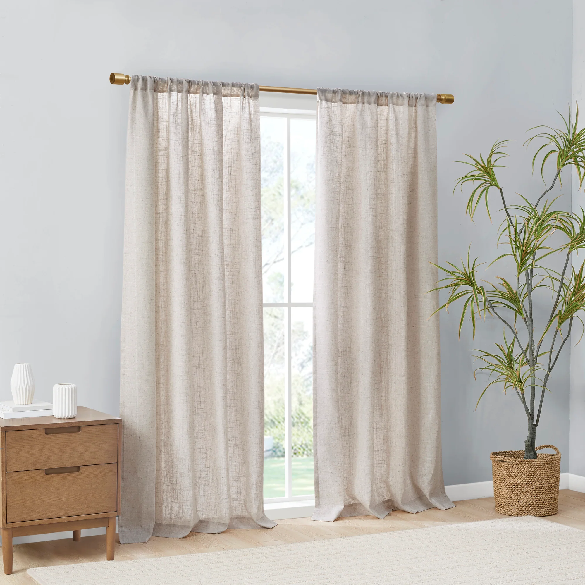 Kyler Linen Blend Light Filtering Curtain Panel Pair - Image 28