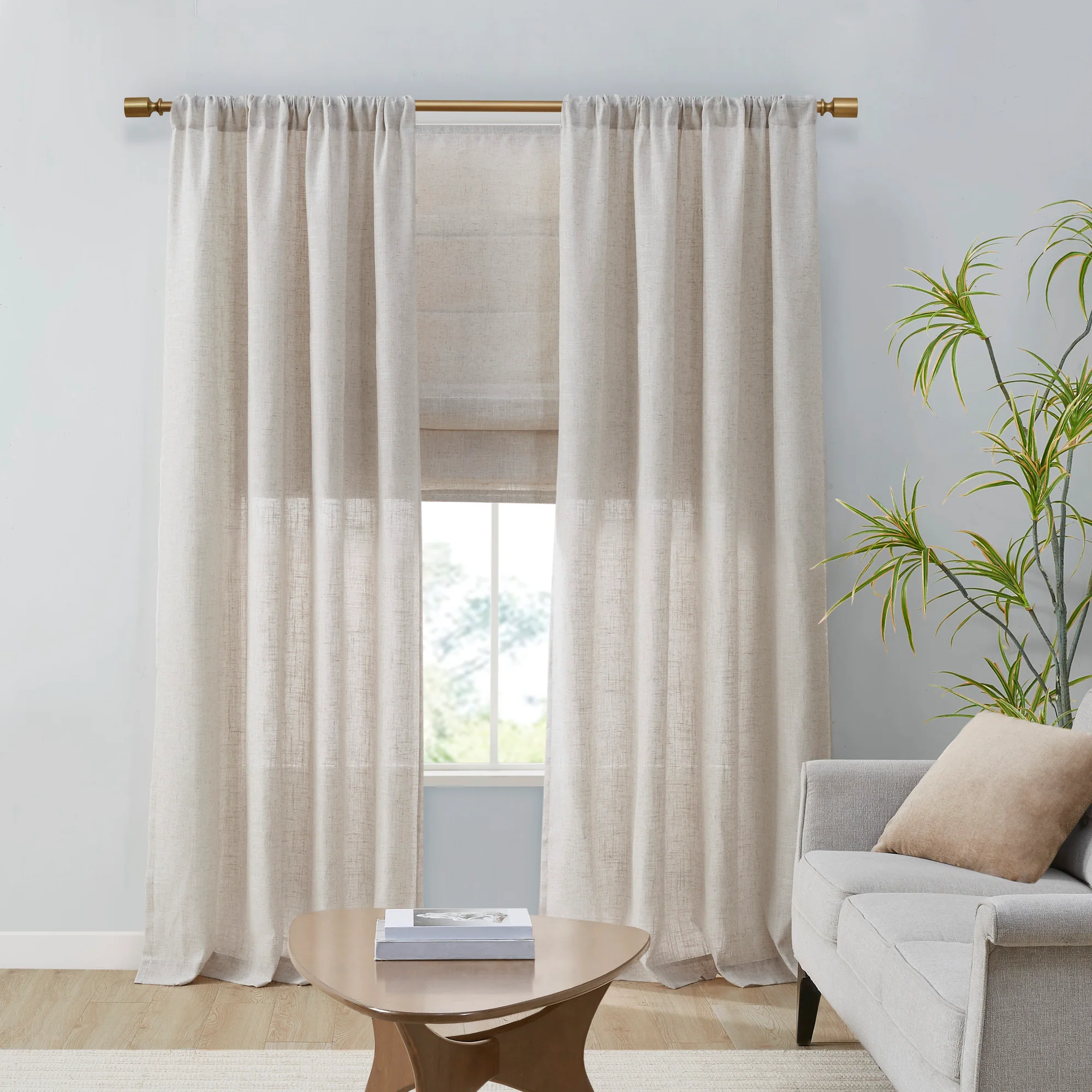Kyler Linen Blend Light Filtering Curtain Panel Pair - Image 34