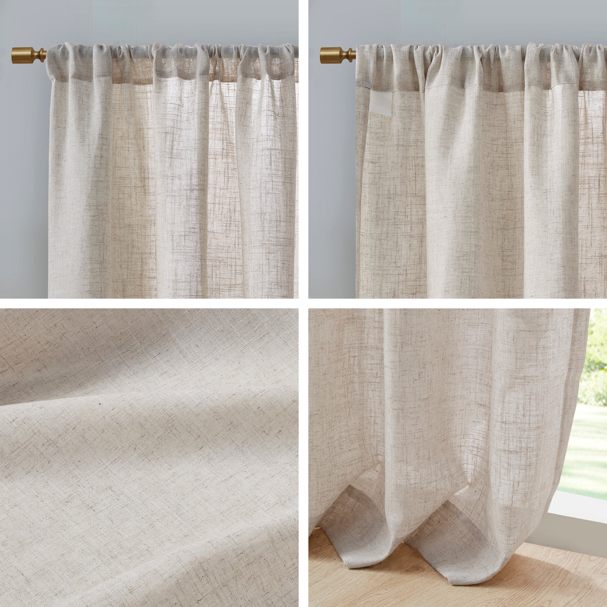 Kyler Linen Blend Light Filtering Curtain Panel Pair - Image 38