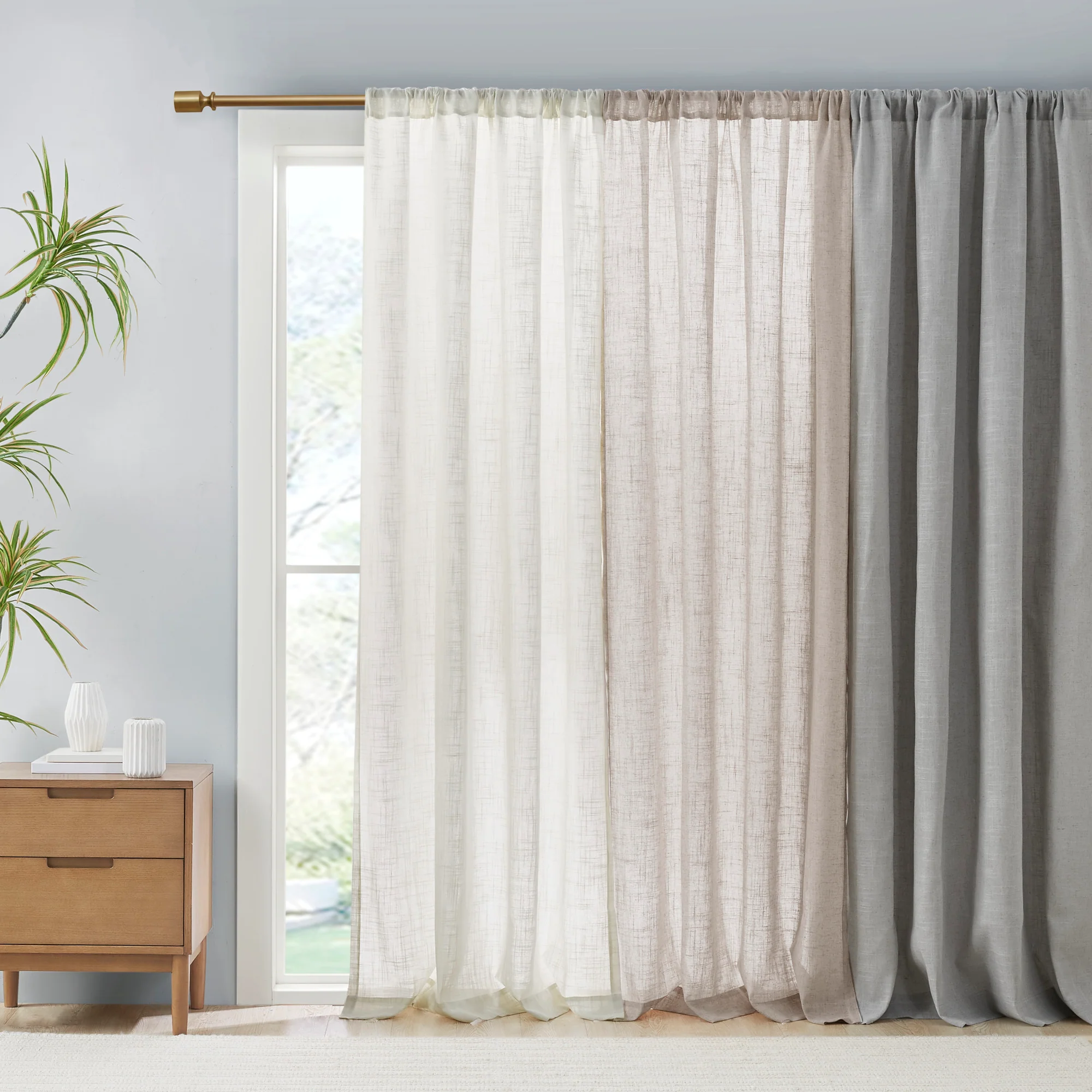 Kyler Linen Blend Light Filtering Curtain Panel Pair - Image 40