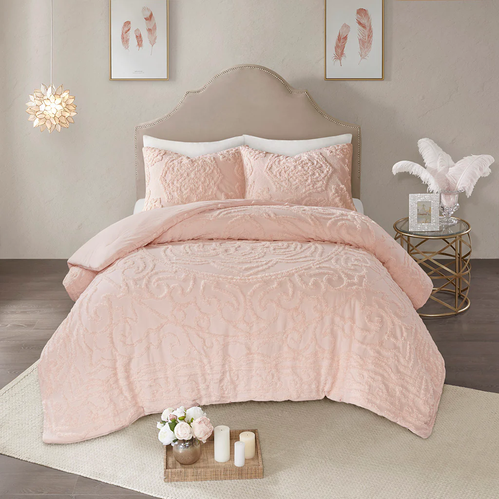 Laetitia 3-Piece Tufted Cotton Chenille Medallion Comforter Set - Image 4