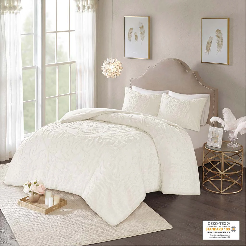 Laetitia 3-Piece Tufted Cotton Chenille Medallion Comforter Set - Image 8