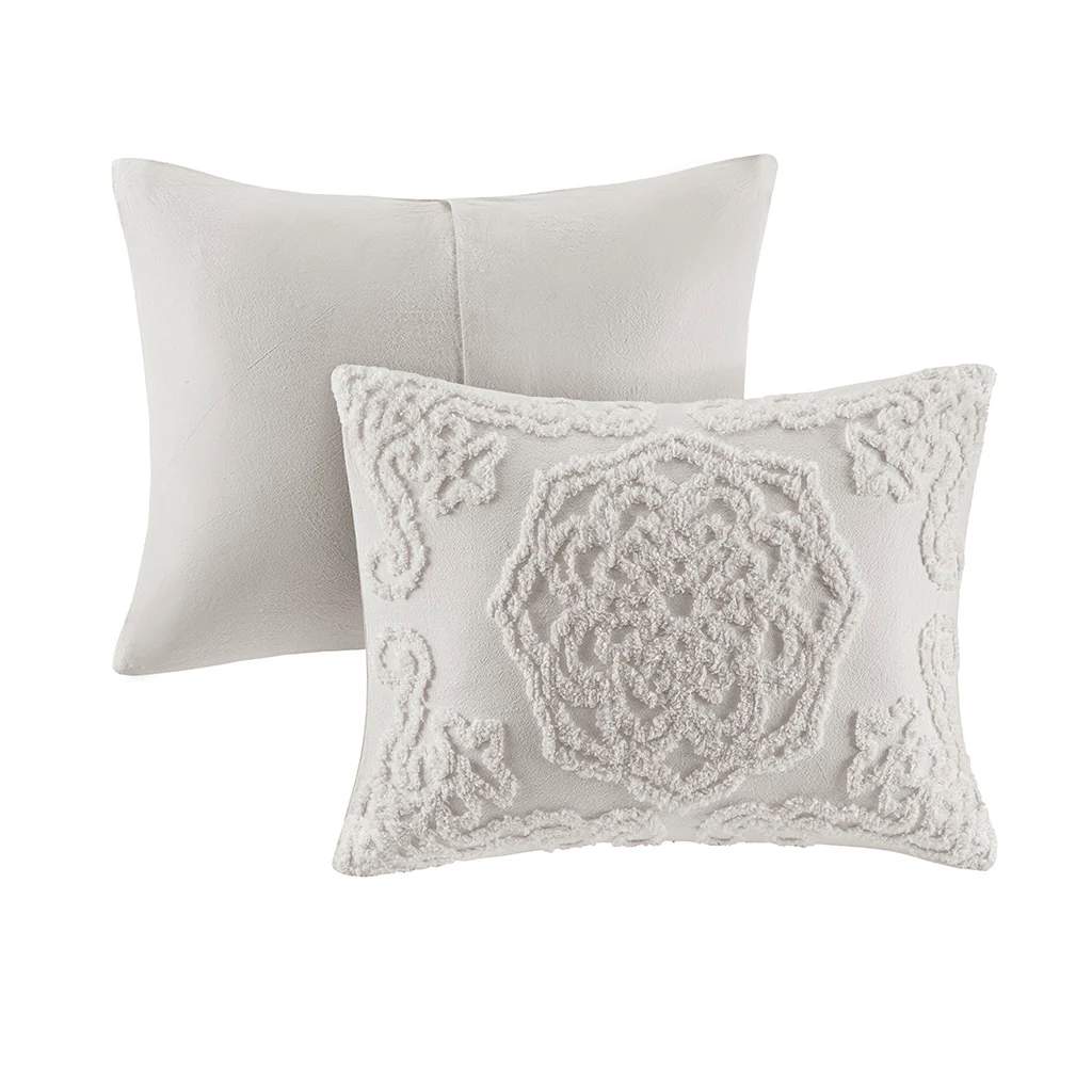 Laetitia 3-Piece Tufted Cotton Chenille Medallion Duvet Cover Set - Image 27