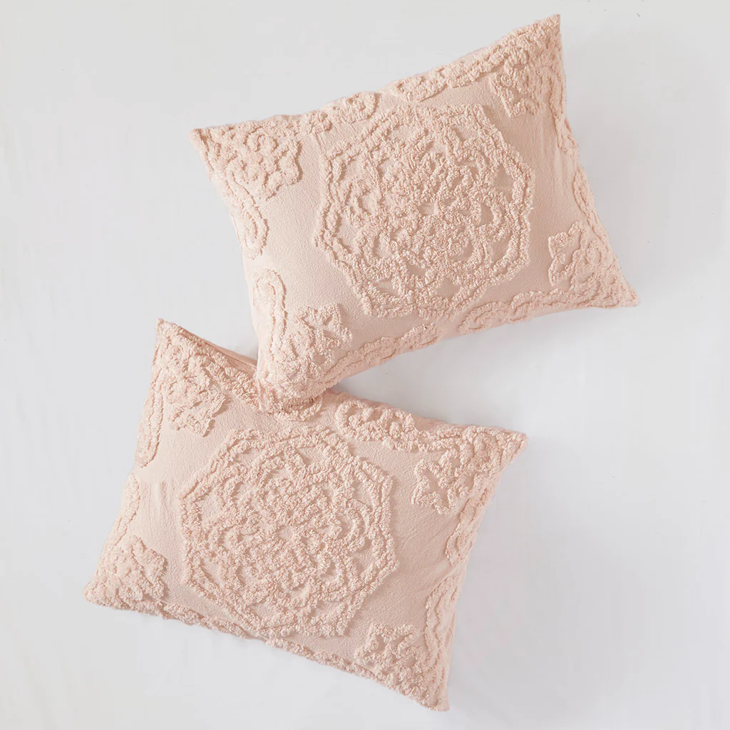 Laetitia 3-Piece Tufted Cotton Chenille Medallion Duvet Cover Set - Image 33