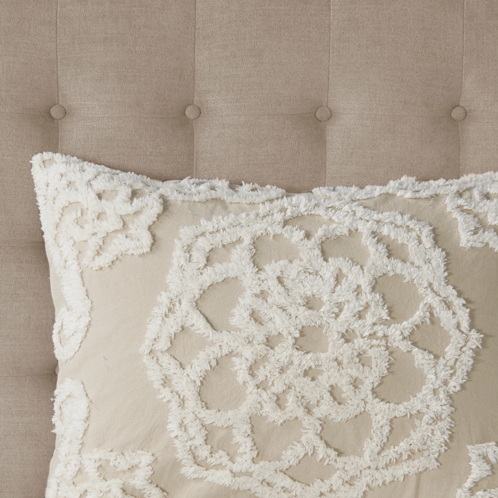 Laetitia 3-Piece Tufted Cotton Chenille Medallion Duvet Cover Set - Image 4