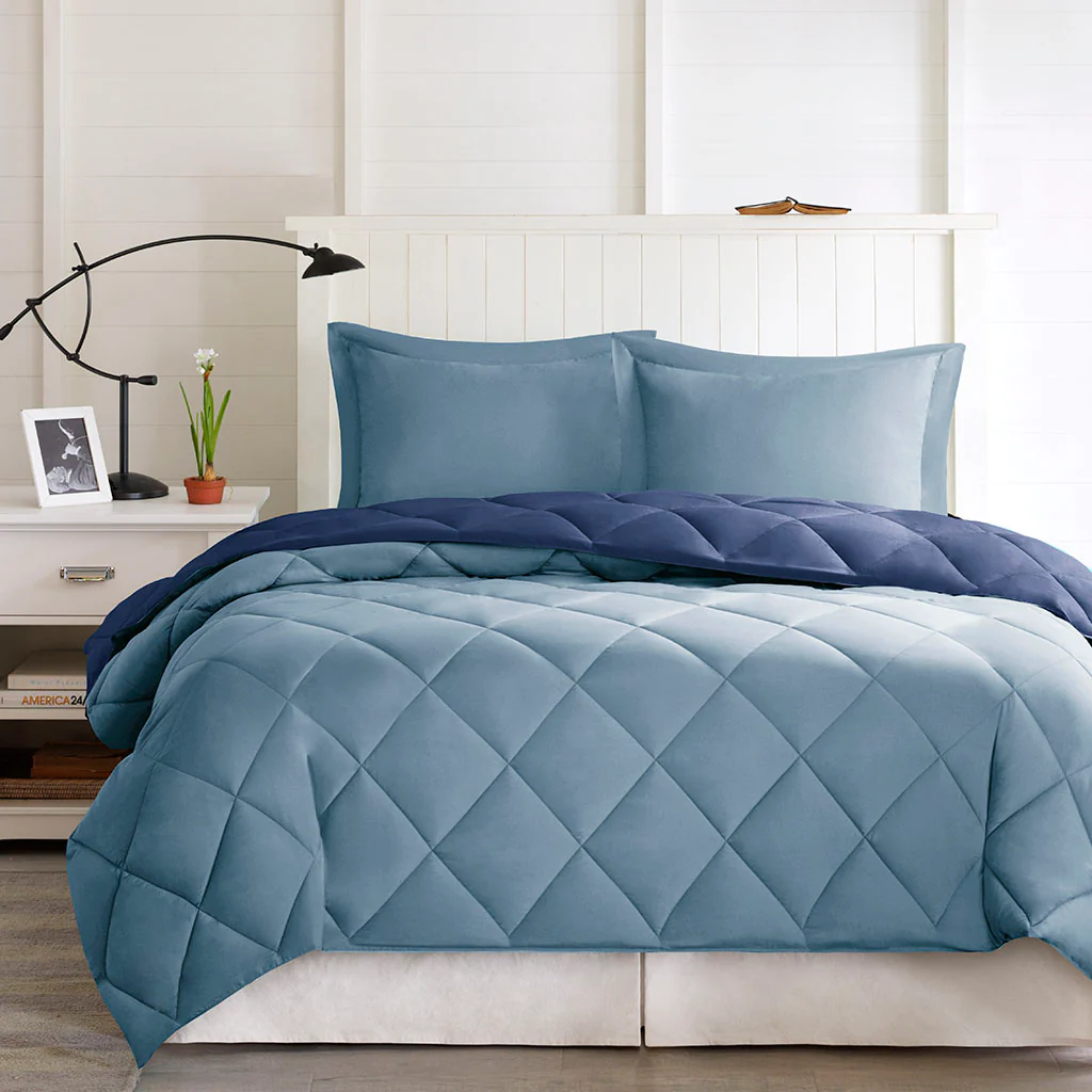 Larkspur 3M Scotchgard Diamond Quilting Reversible Down Alternative Comforter Set - Image 11