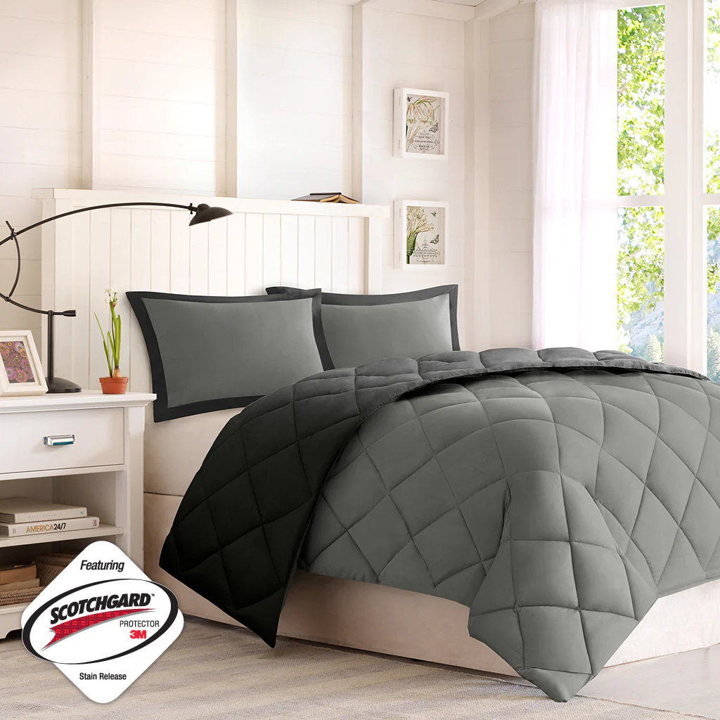 Larkspur 3M Scotchgard Diamond Quilting Reversible Down Alternative Comforter Set - Image 12