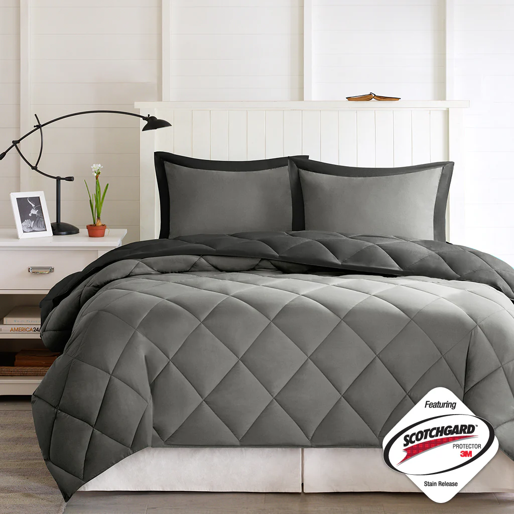 Larkspur 3M Scotchgard Diamond Quilting Reversible Down Alternative Comforter Set - Image 18
